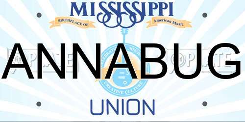 ANNABUG Mississippi License Plate