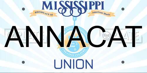 ANNACAT Mississippi License Plate