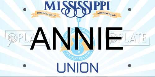 ANNIE Mississippi License Plate