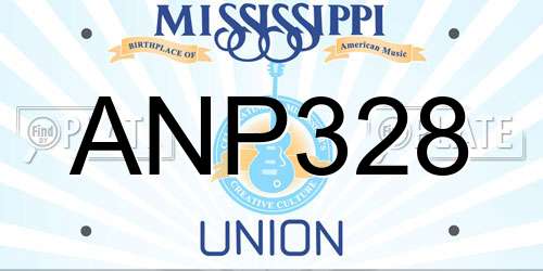 ANP328 Mississippi License Plate