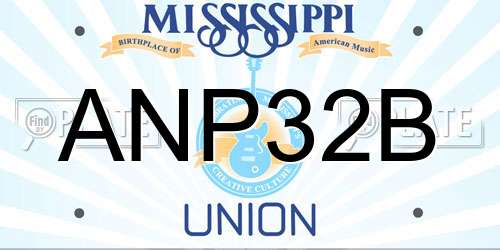 ANP32B Mississippi License Plate