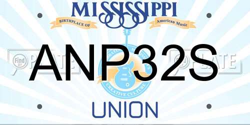 ANP32S Mississippi License Plate