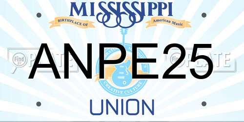 ANPE25 Mississippi License Plate