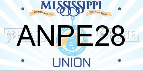 ANPE28 Mississippi License Plate