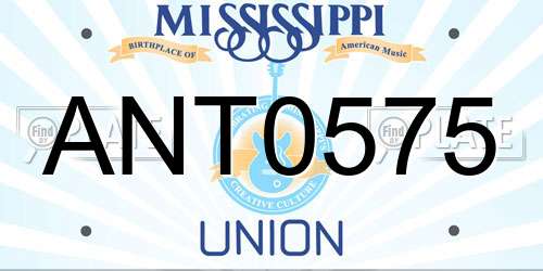 ANT0575 Mississippi License Plate