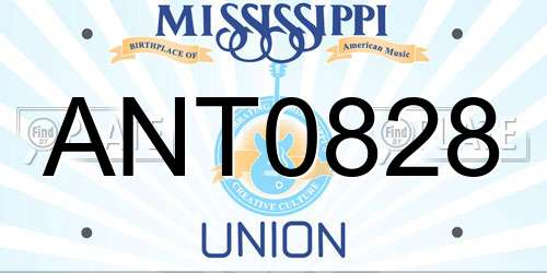 ANT0828 Mississippi License Plate