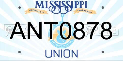 ANT0878 Mississippi License Plate