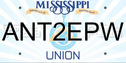 ANT2EPW Mississippi License Plate