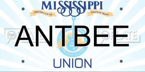 ANTBEE Mississippi License Plate