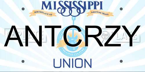 ANTCRZY Mississippi License Plate