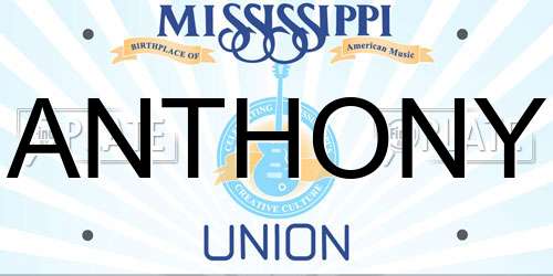 ANTHONY Mississippi License Plate