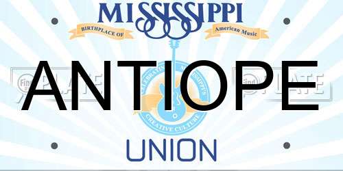 ANTIOPE Mississippi License Plate
