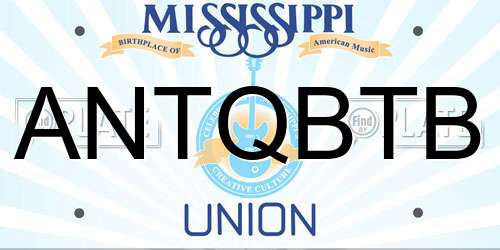 ANTQBTB Mississippi License Plate