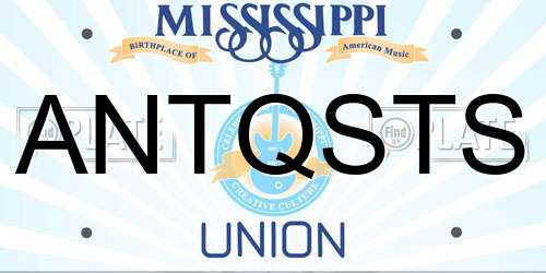 ANTQSTS Mississippi License Plate