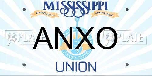 ANXO Mississippi License Plate