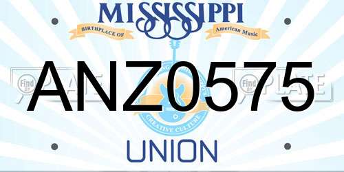 ANZ0575 Mississippi License Plate