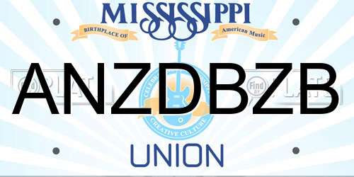 ANZDBZB Mississippi License Plate