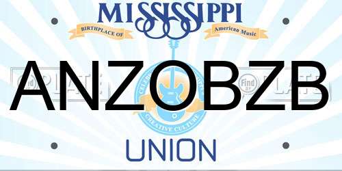 ANZOBZB Mississippi License Plate
