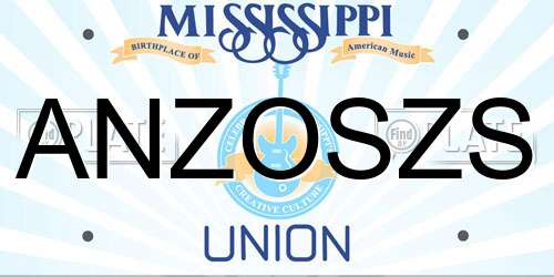 ANZOSZS Mississippi License Plate