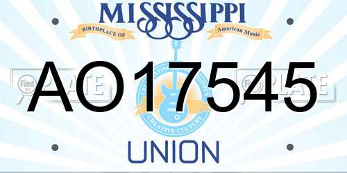 AO17545 Mississippi License Plate