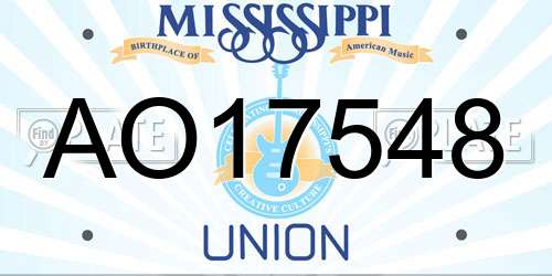 AO17548 Mississippi License Plate
