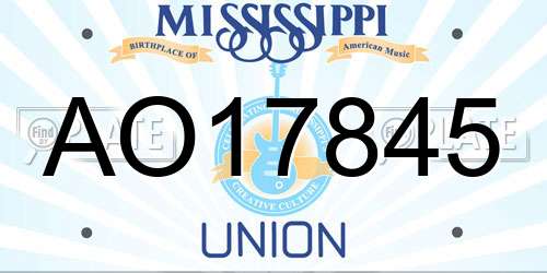 AO17845 Mississippi License Plate
