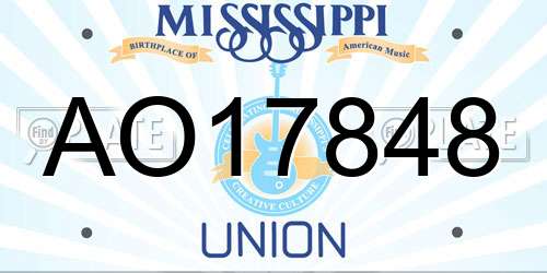 AO17848 Mississippi License Plate