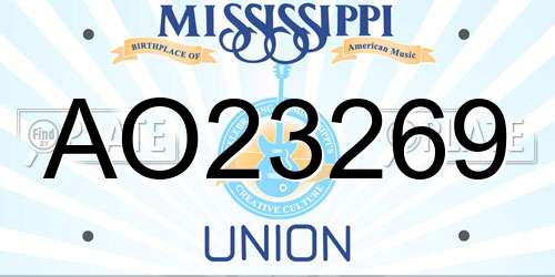AO23269 Mississippi License Plate