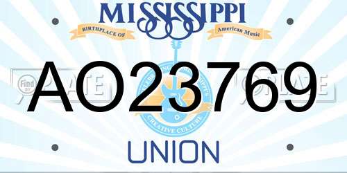 AO23769 Mississippi License Plate