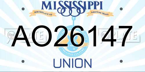 AO26147 Mississippi License Plate