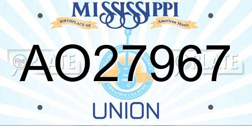 AO27967 Mississippi License Plate