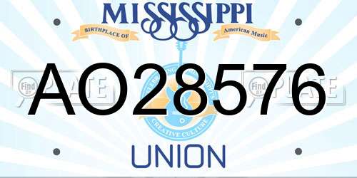 AO28576 Mississippi License Plate