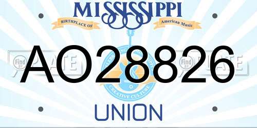 AO28826 Mississippi License Plate