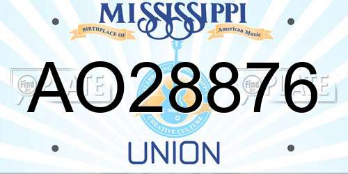 AO28876 Mississippi License Plate