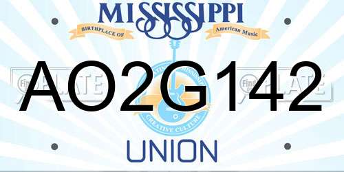 AO2G142 Mississippi License Plate