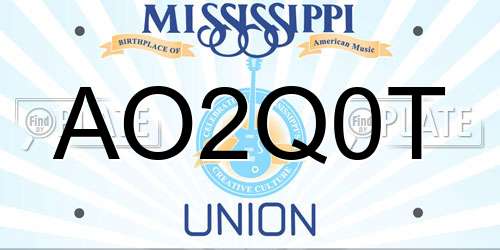 AO2Q0T Mississippi License Plate