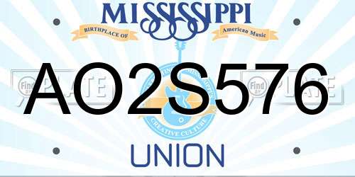 AO2S576 Mississippi License Plate
