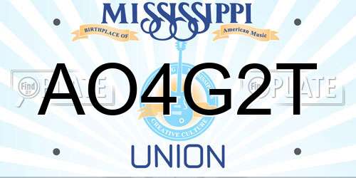 AO4G2T Mississippi License Plate