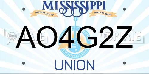 AO4G2Z Mississippi License Plate