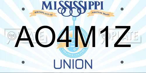 AO4M1Z Mississippi License Plate