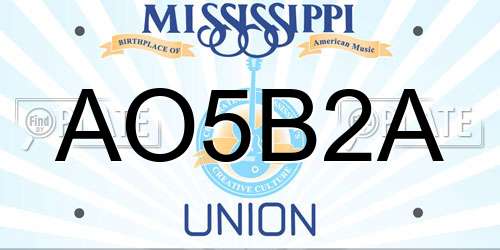AO5B2A Mississippi License Plate
