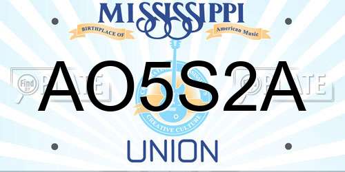 AO5S2A Mississippi License Plate
