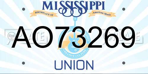 AO73269 Mississippi License Plate
