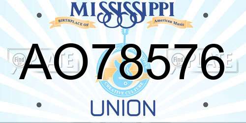 AO78576 Mississippi License Plate