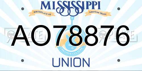 AO78876 Mississippi License Plate