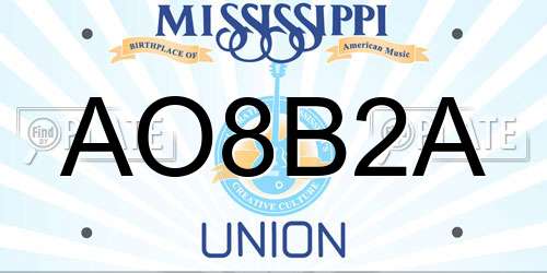 AO8B2A Mississippi License Plate