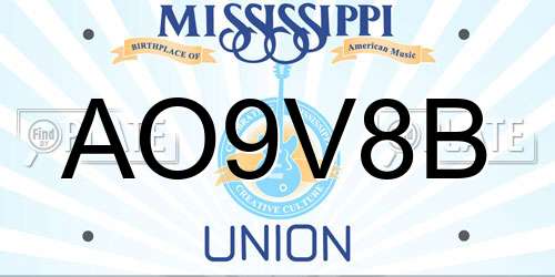 AO9V8B Mississippi License Plate