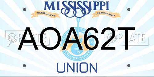 AOA62T Mississippi License Plate