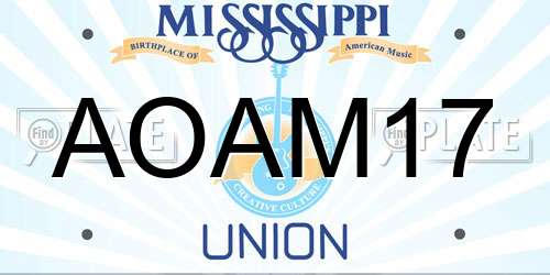 AOAM17 Mississippi License Plate