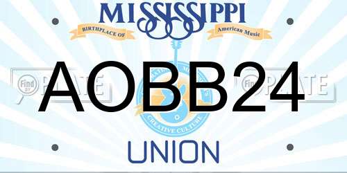 AOBB24 Mississippi License Plate